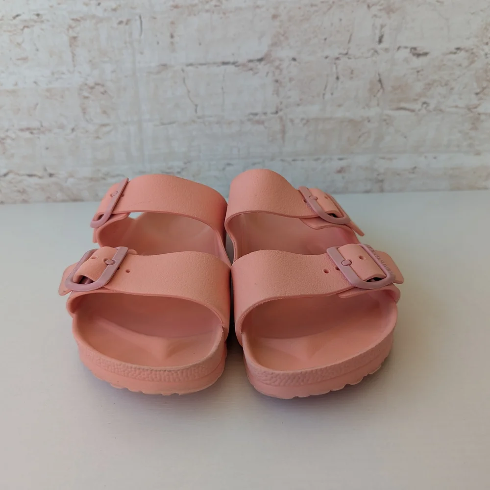 Birkenstock Arizona EVA sandals in the color Coral Peach or Fondant Pink. - Picture 2 of 12